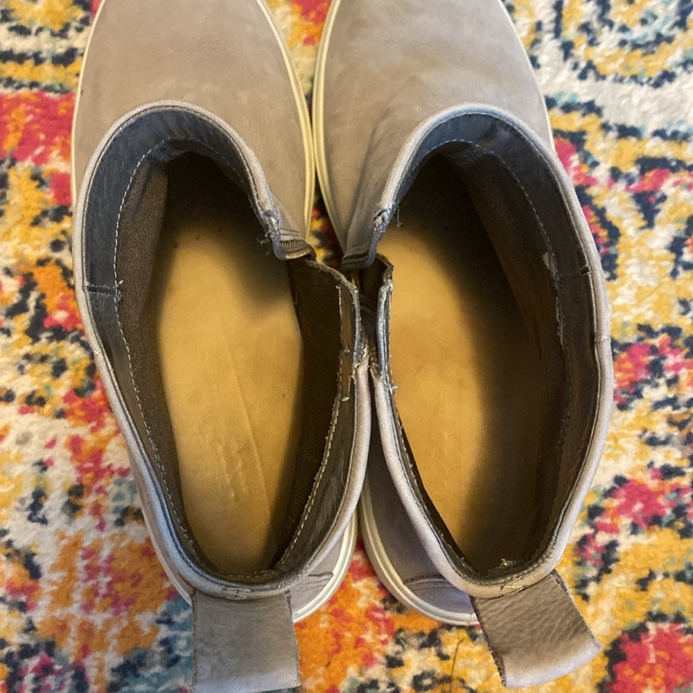 Women’s ECCO Light Gray Boots Zip Side Size 10 - 10.5 Leather - Picture 3 of 11